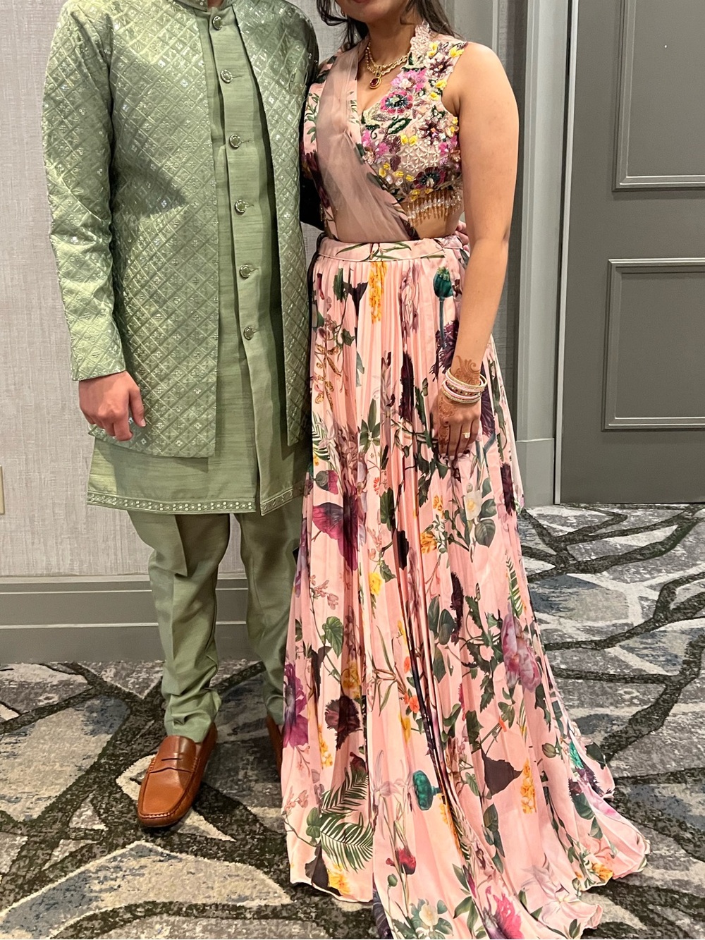 Pink Floral Lehenga